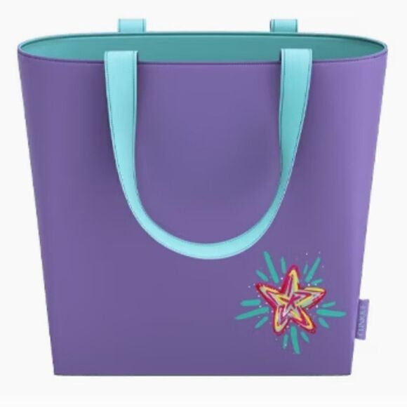 Clinique Beauty Star Shopping Large Travel Tote Bag Purple New ☆ Free Gift ☆ - Picture 7 of 8